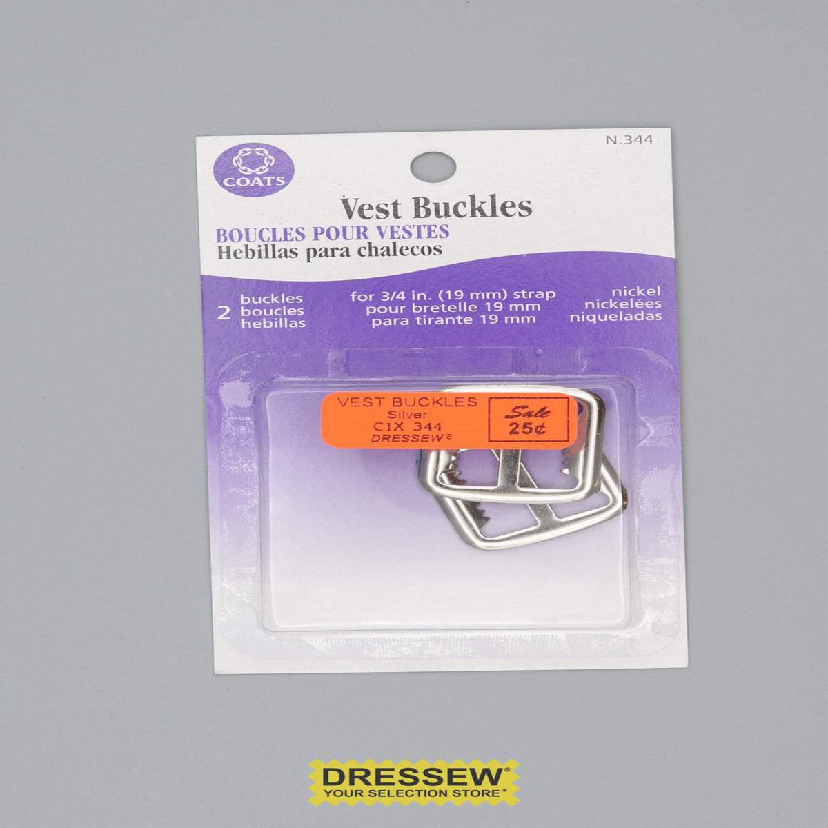 Vest Buckles 19mm Silver