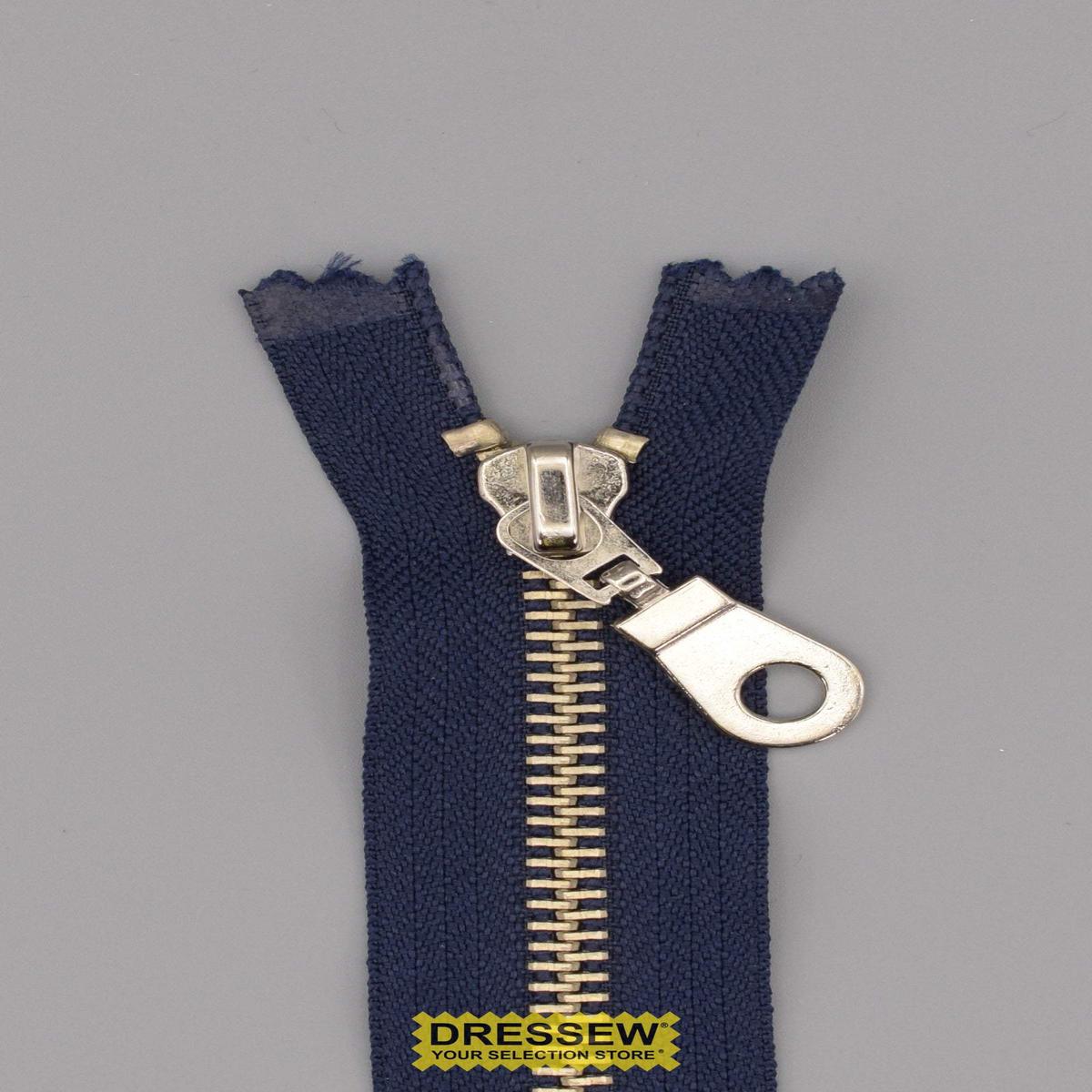 #5 Metal Closed End Zipper 15cm Navy
