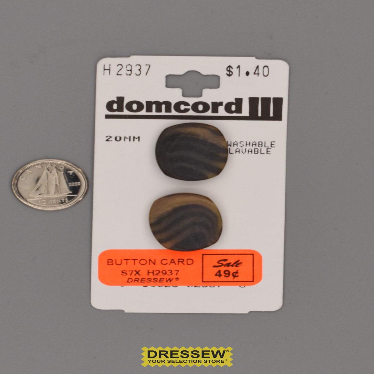 Button Card 20mm Brown Mix