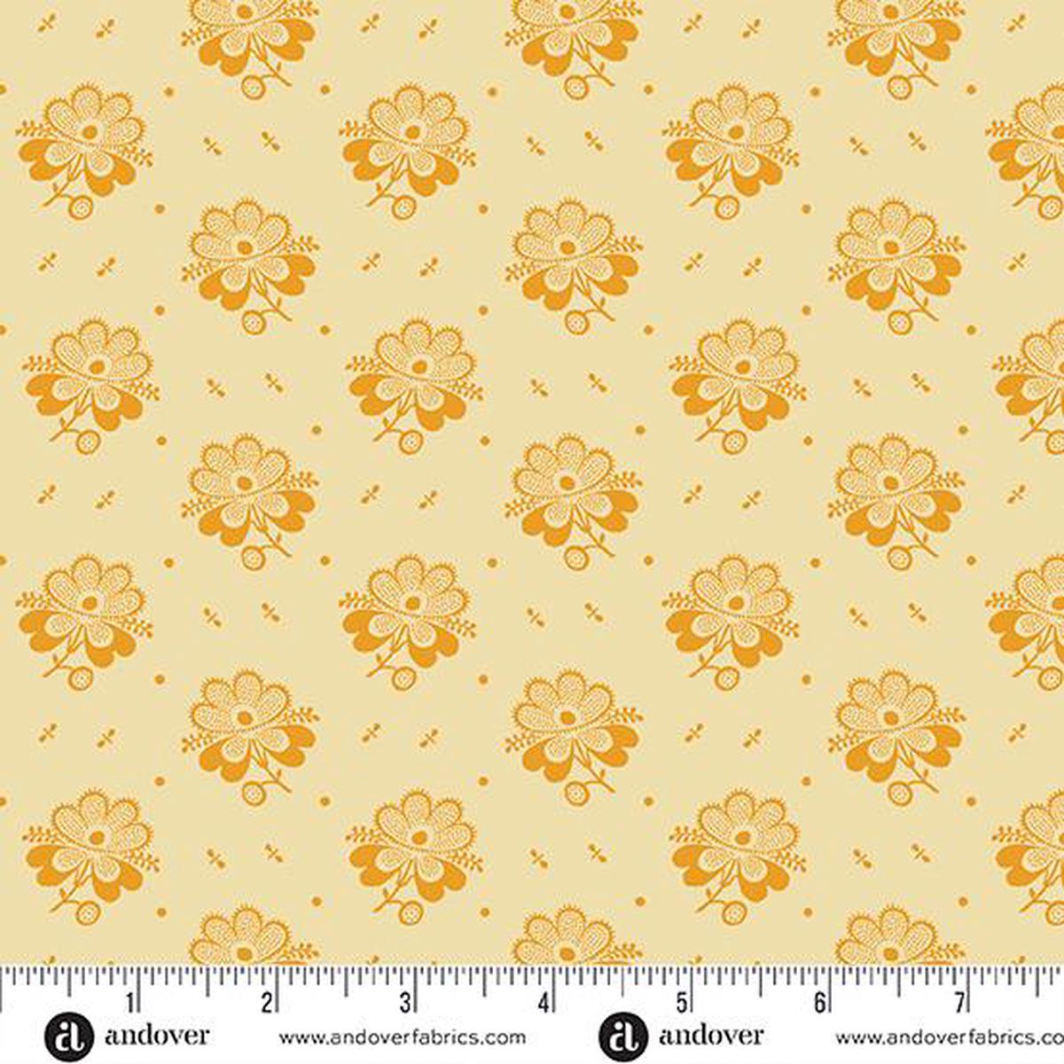 Andover Fabrics Indigo Cheddar 2, A-1143-L, Cream,