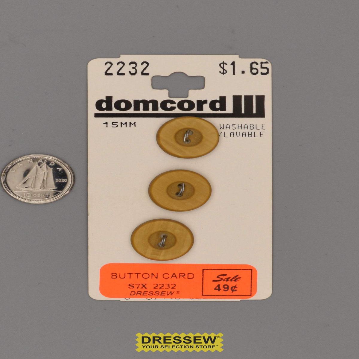 Button Card 15mm Golden