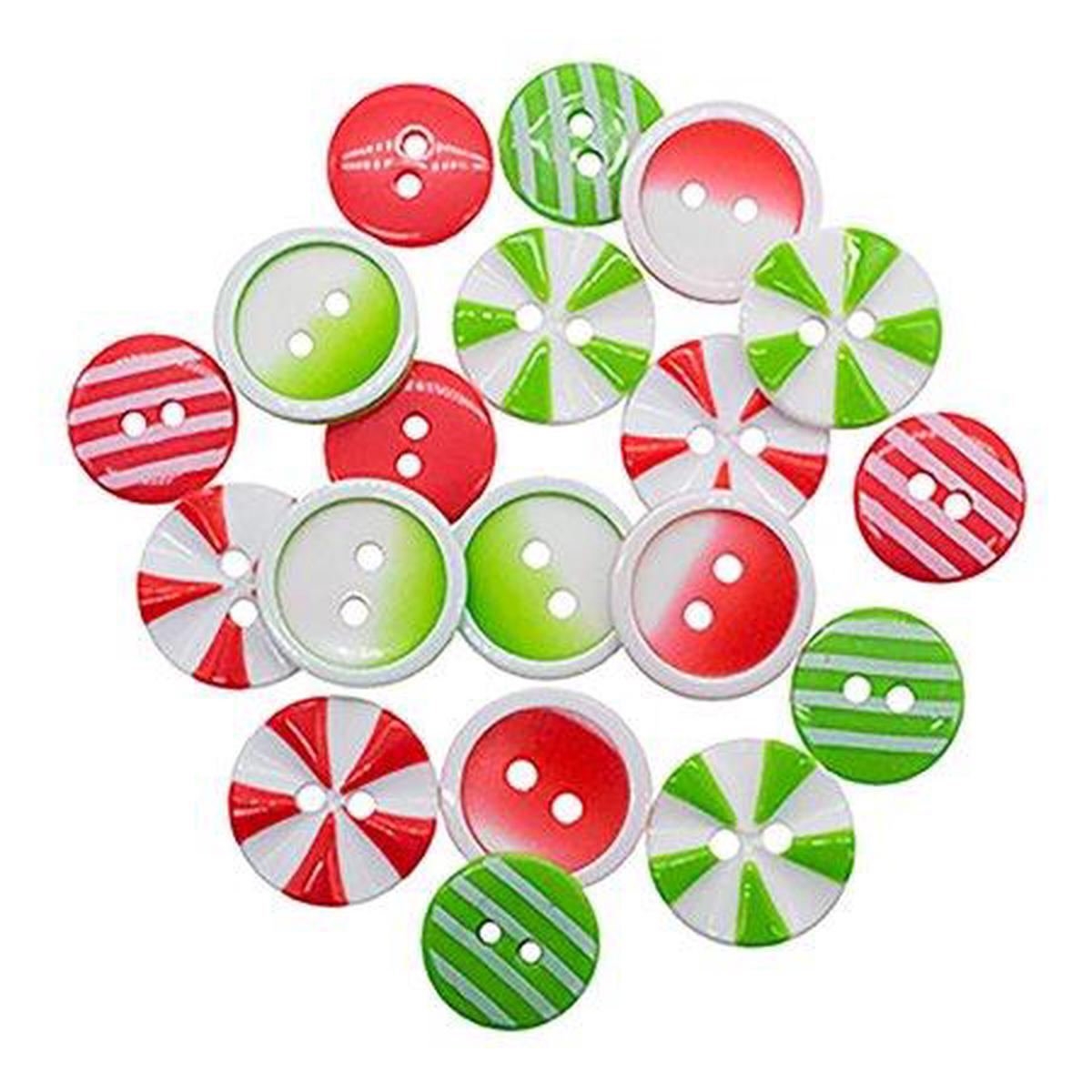 Buttons Galore & More Christmas Collection of Novelty Buttons for DIY Crafts- Colors of Christmas