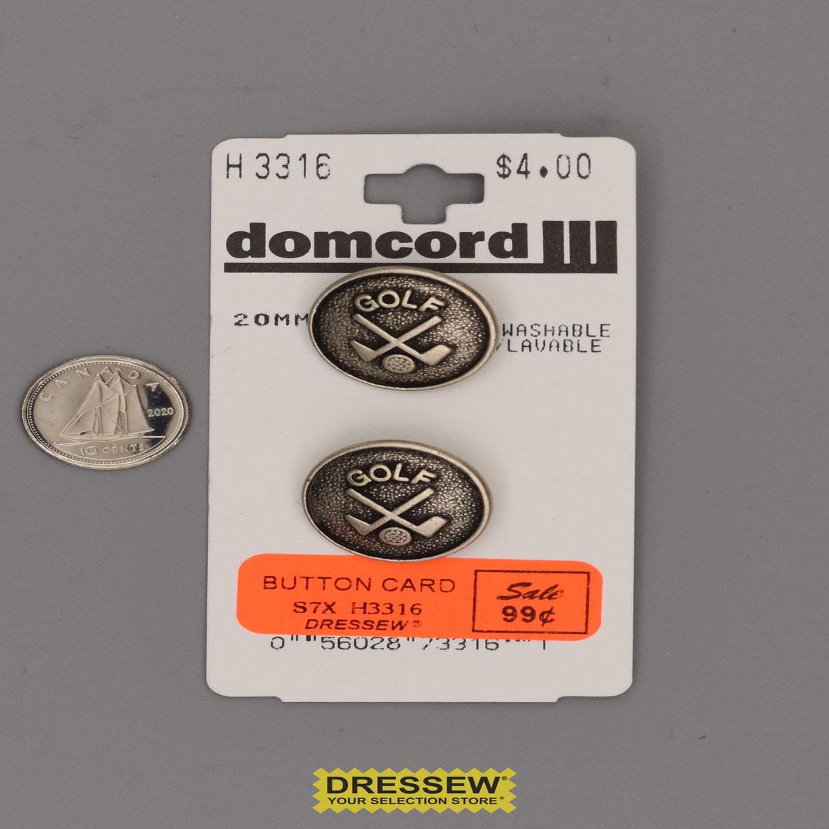Button Card 20mm Pewter / Black