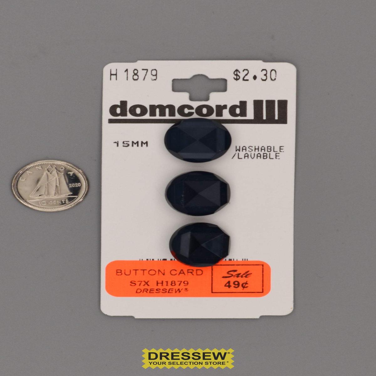 Button Card 15mm Navy