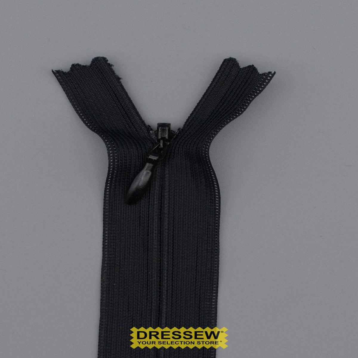 Invisible Closed End Zipper 23cm Black