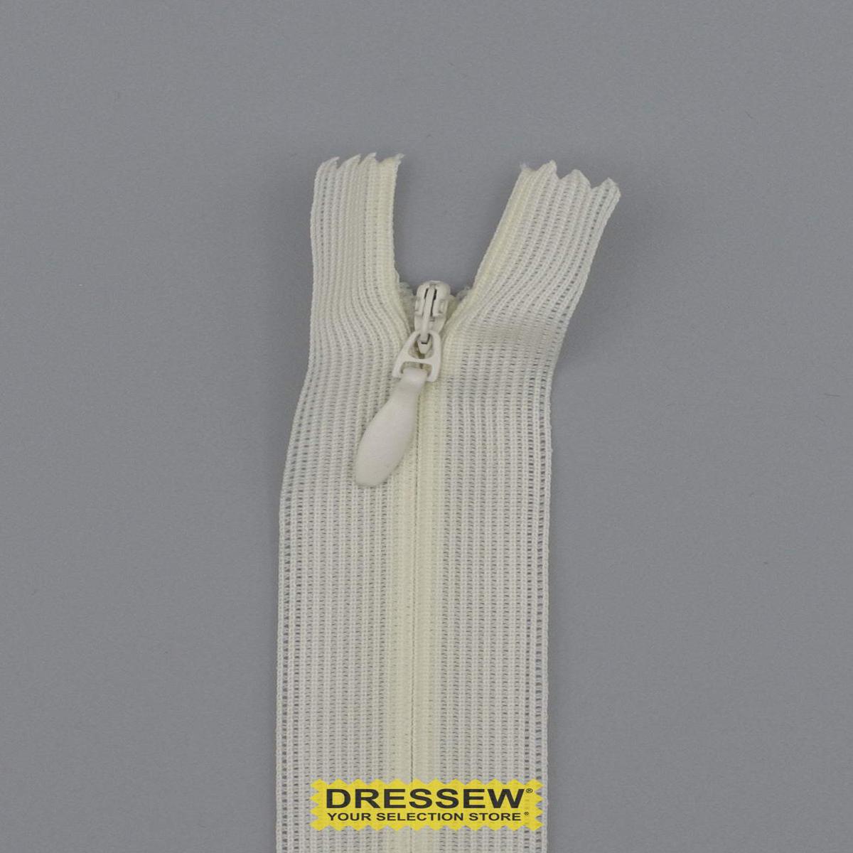 Invisible Closed End Zipper 18cm Ivory