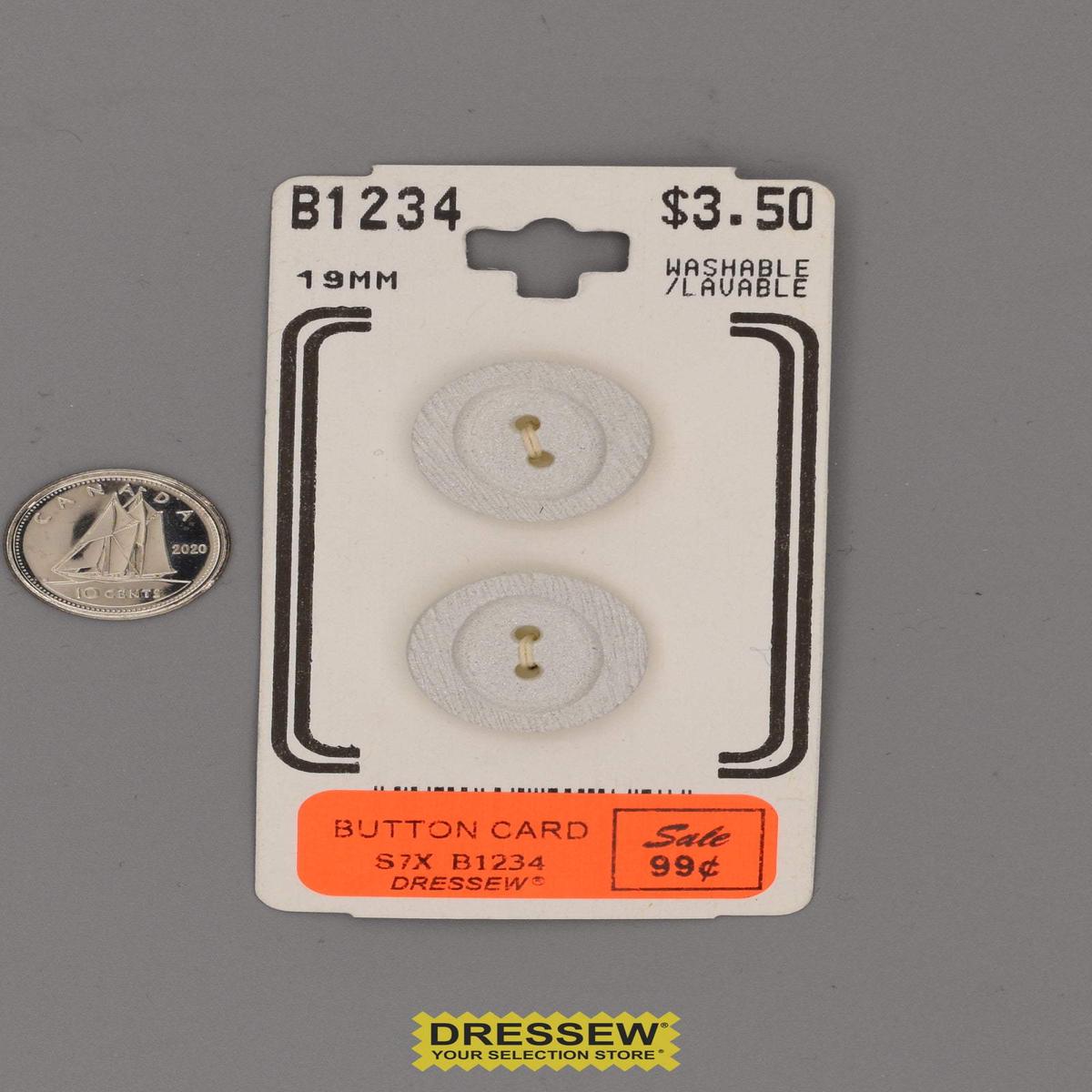 Button Card 19mm White