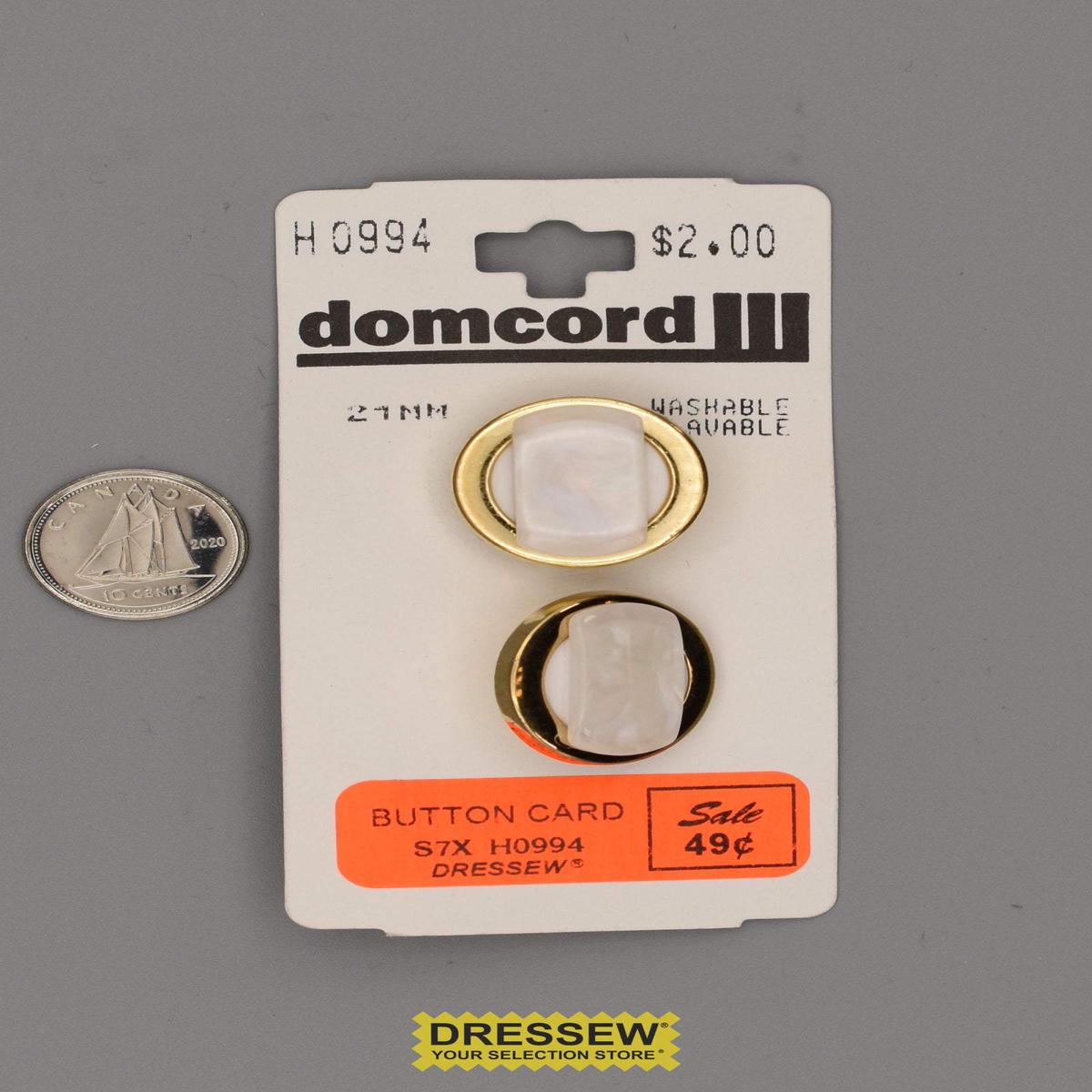 Button Card 21mm Pearl / Gold