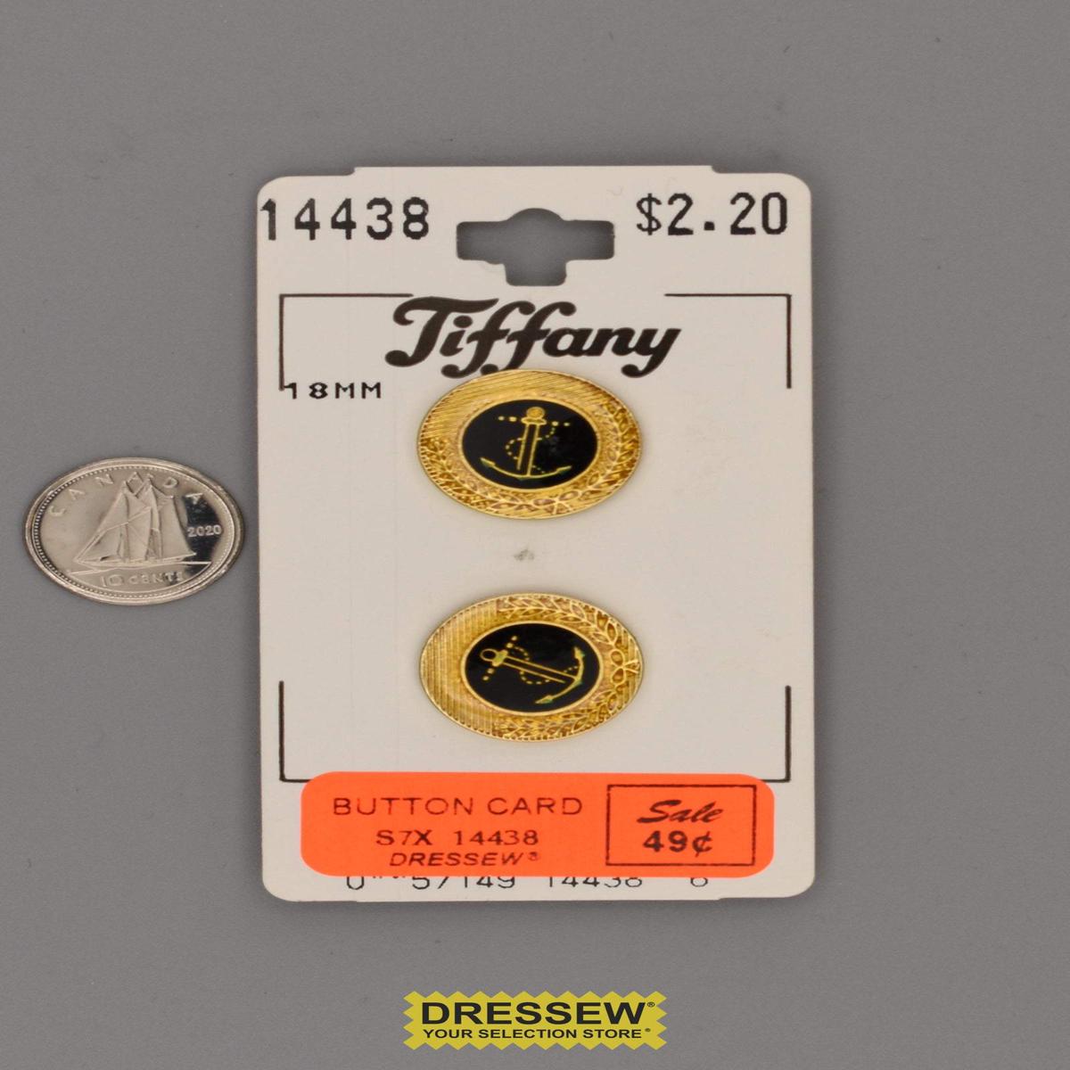 Button Card 18mm Gold / Black