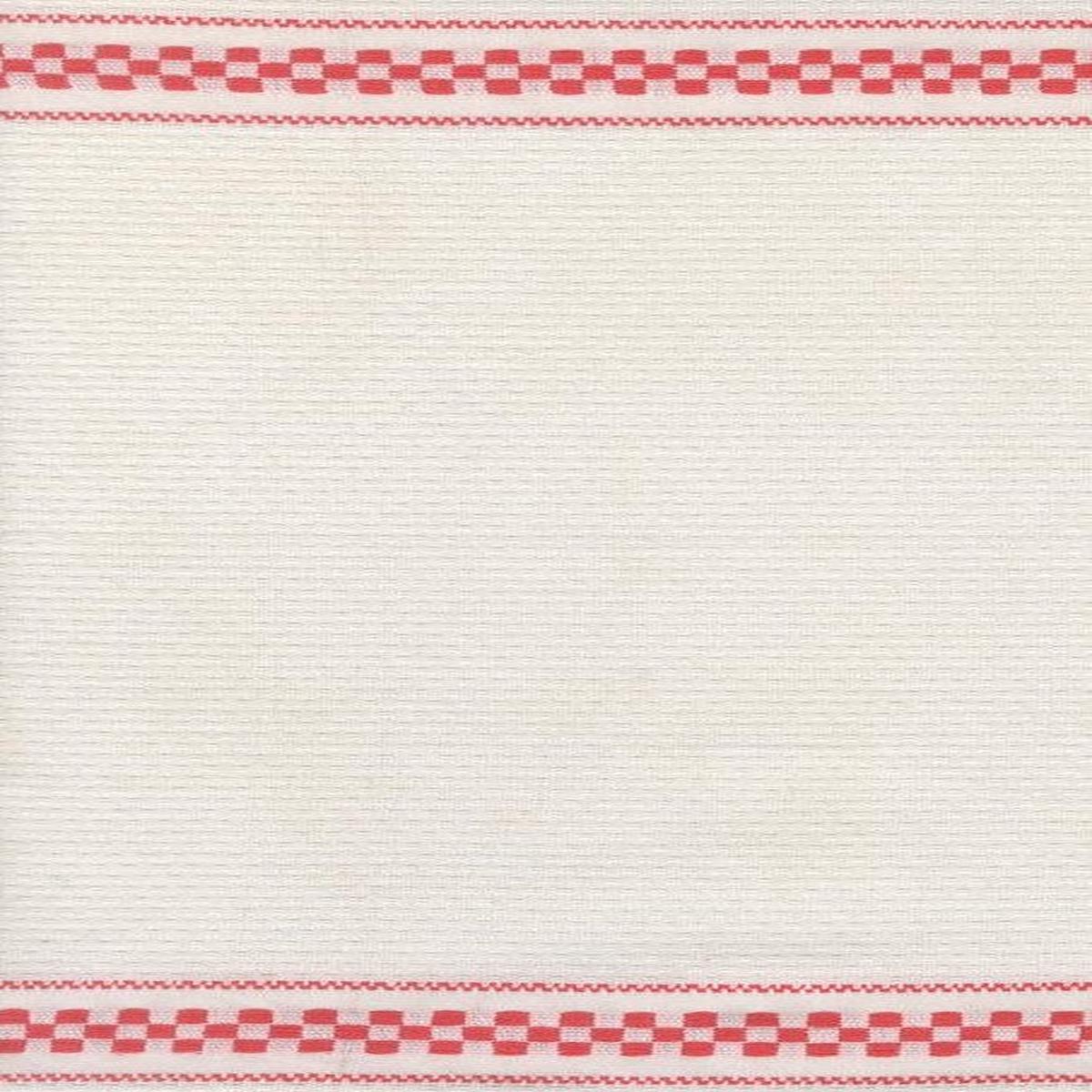 Woven Check 16" Toweling - Cream Red