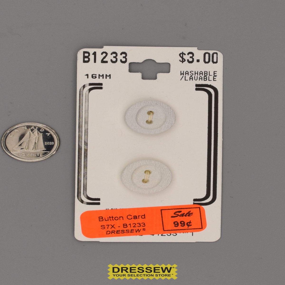 Button Card 16mm White