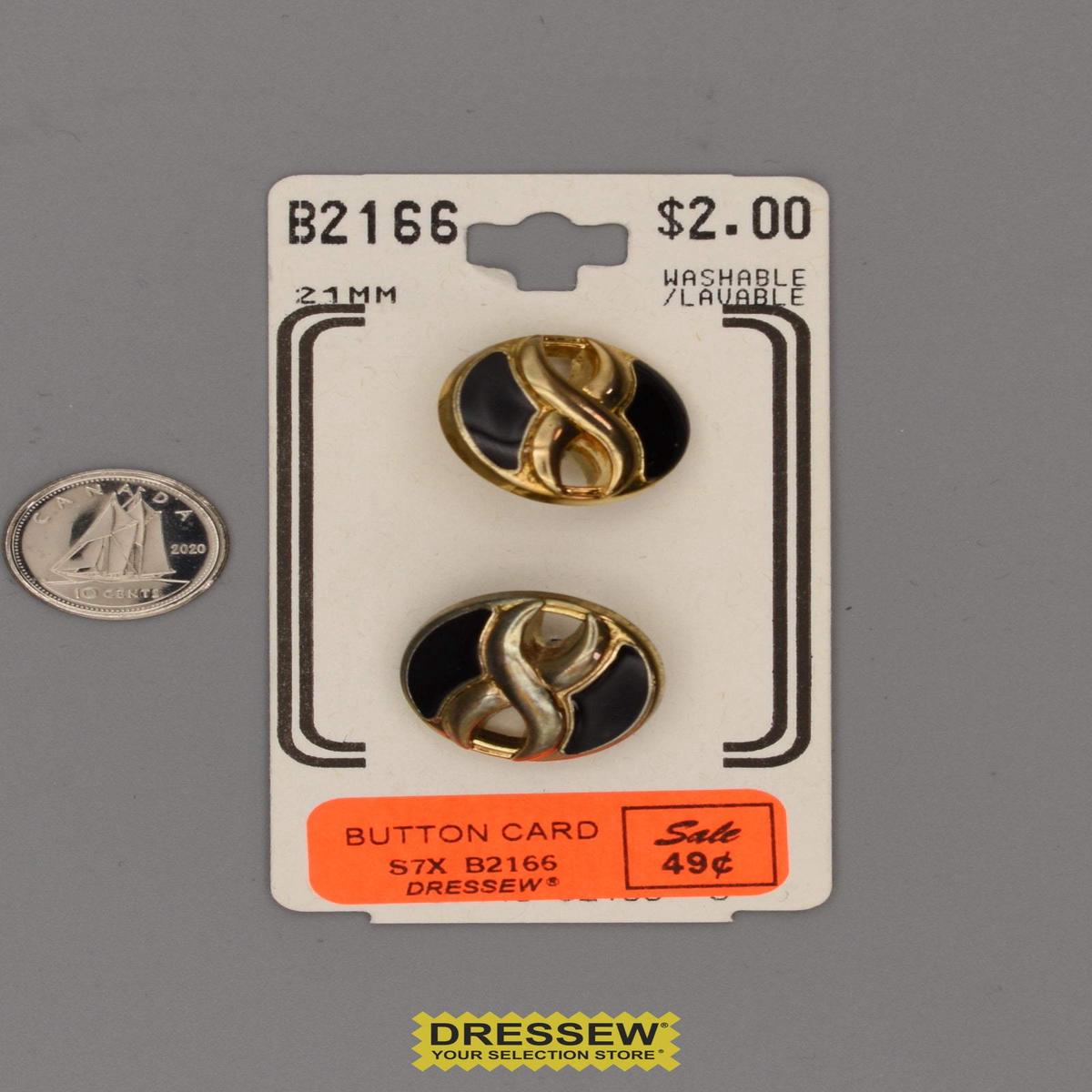 Button Card 21mm Gold / Black
