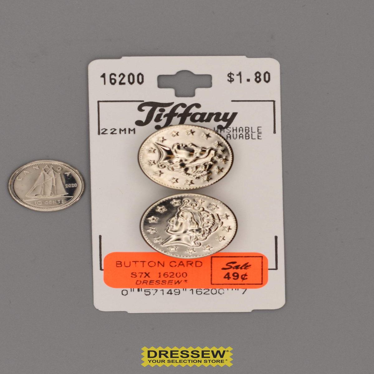 Button Card 22mm Silver