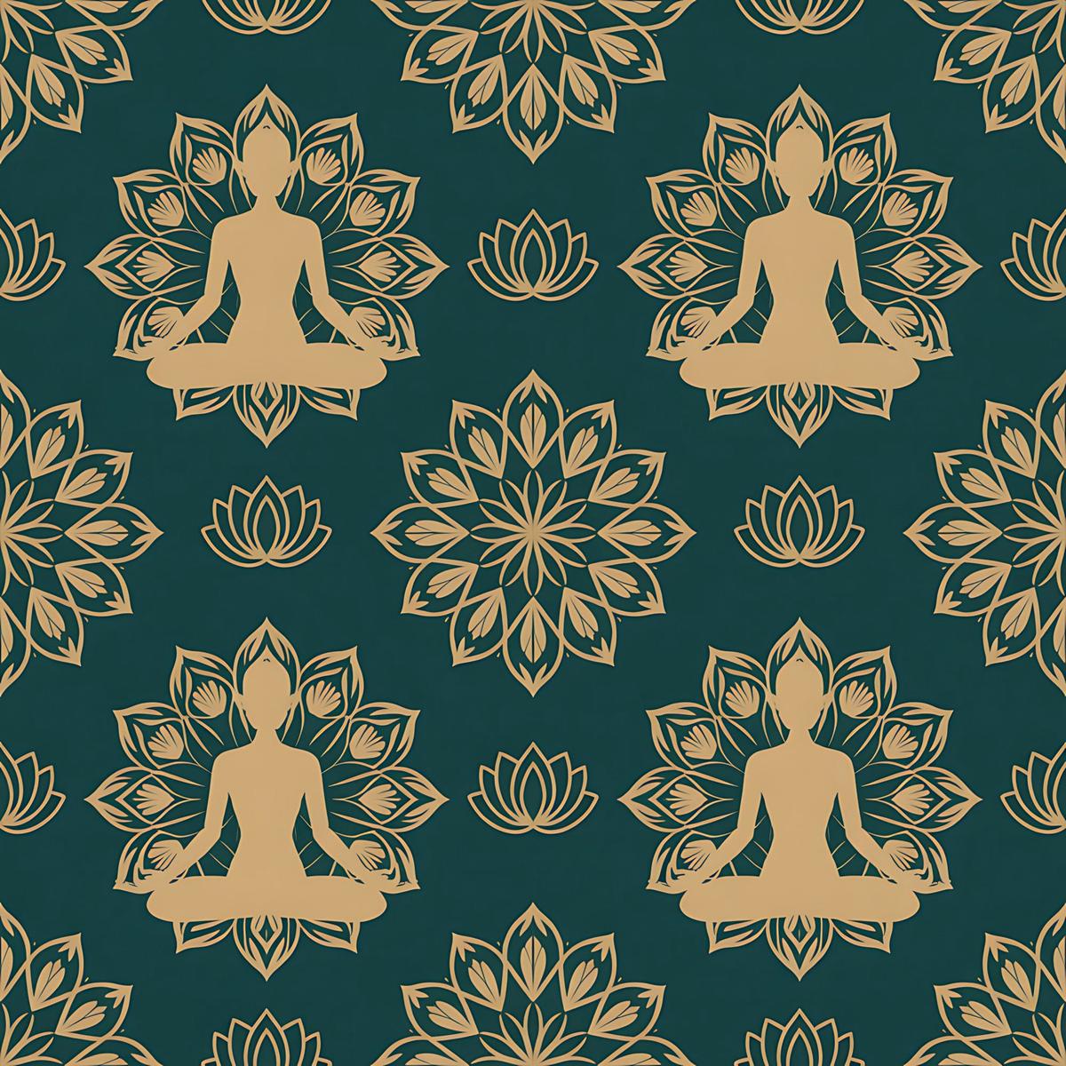 Yoga Poses Pattern 7 Quilting Cotton Fabric