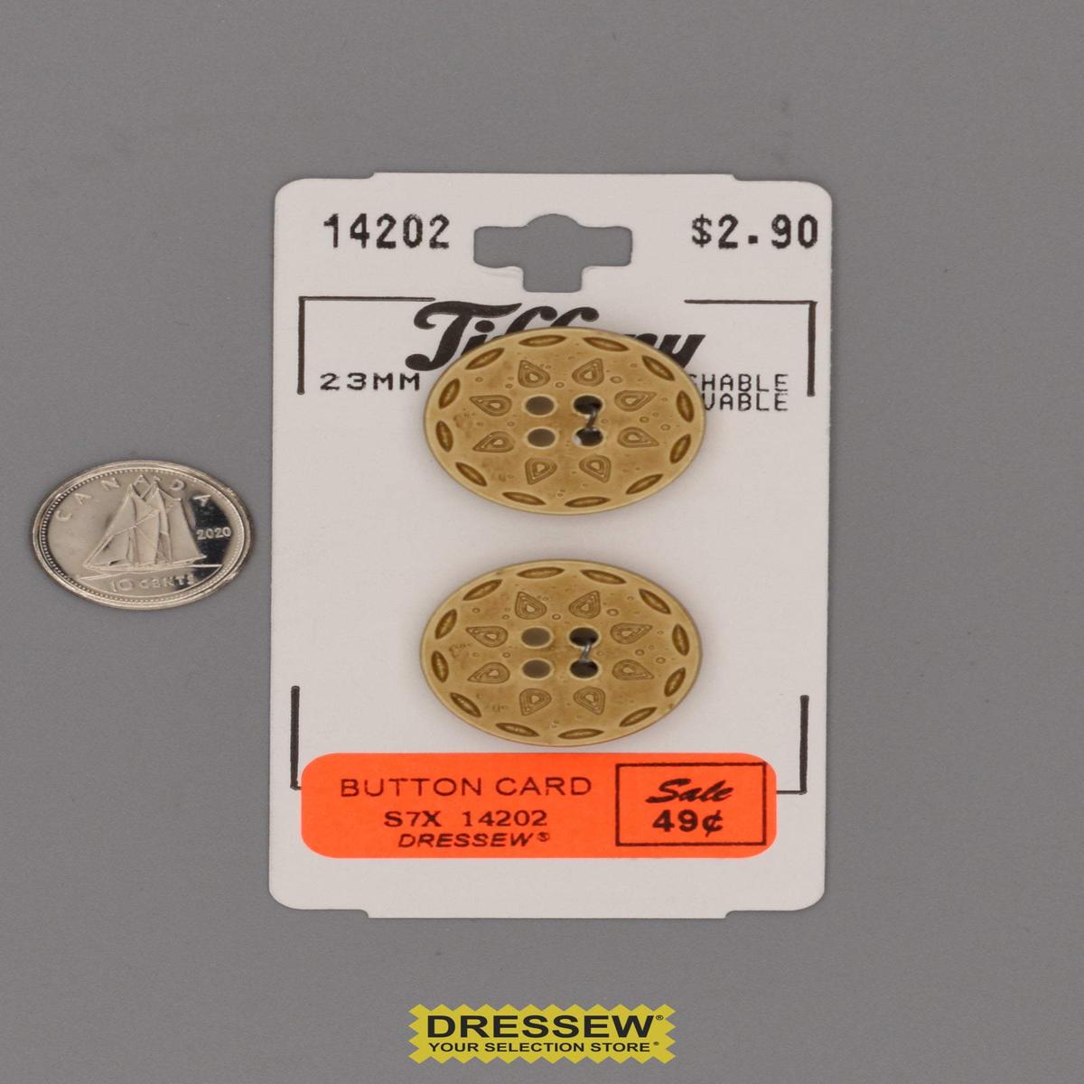 Button Card 23mm Beige