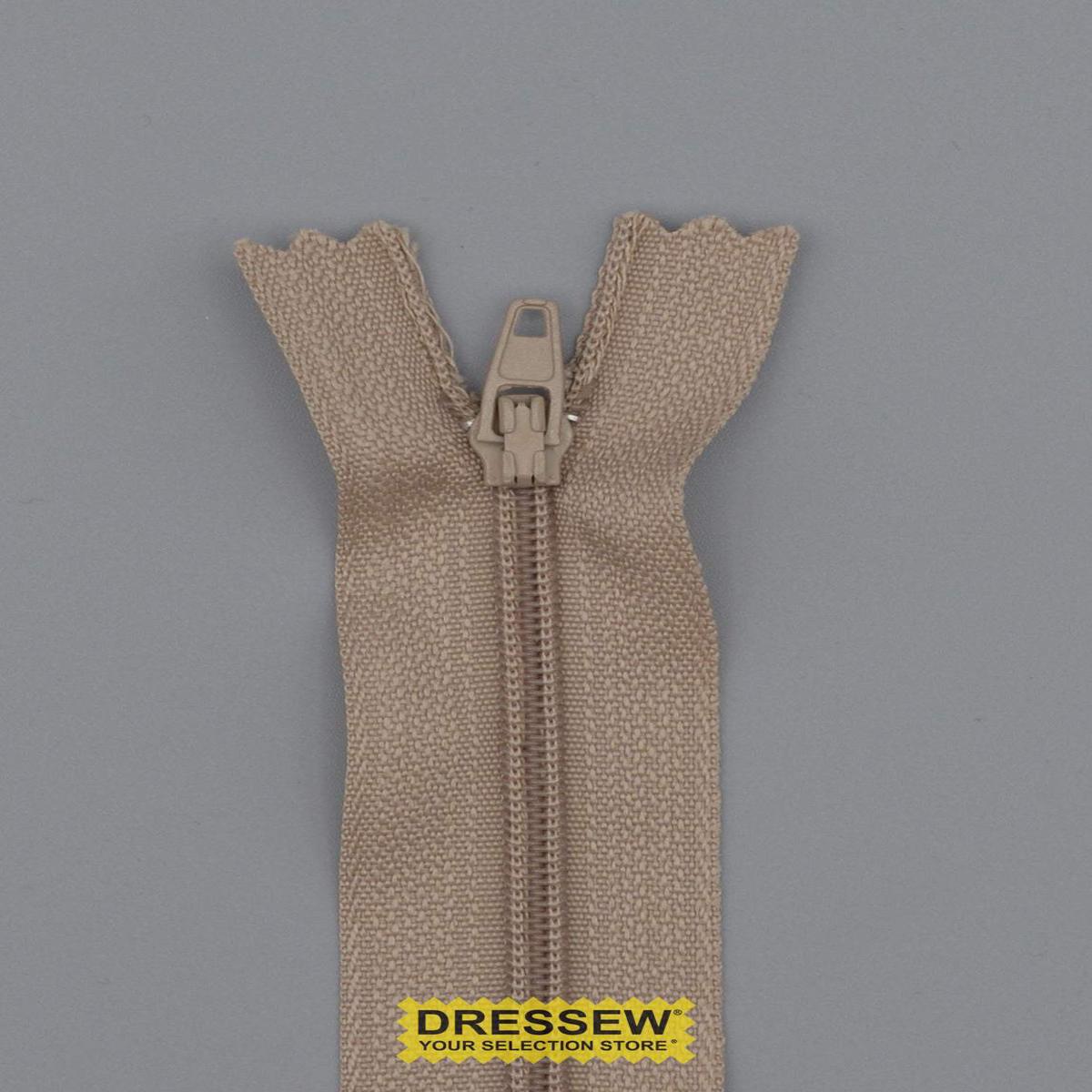 #3 Fine Coil Closed End Zipper 20cm Light Beige
