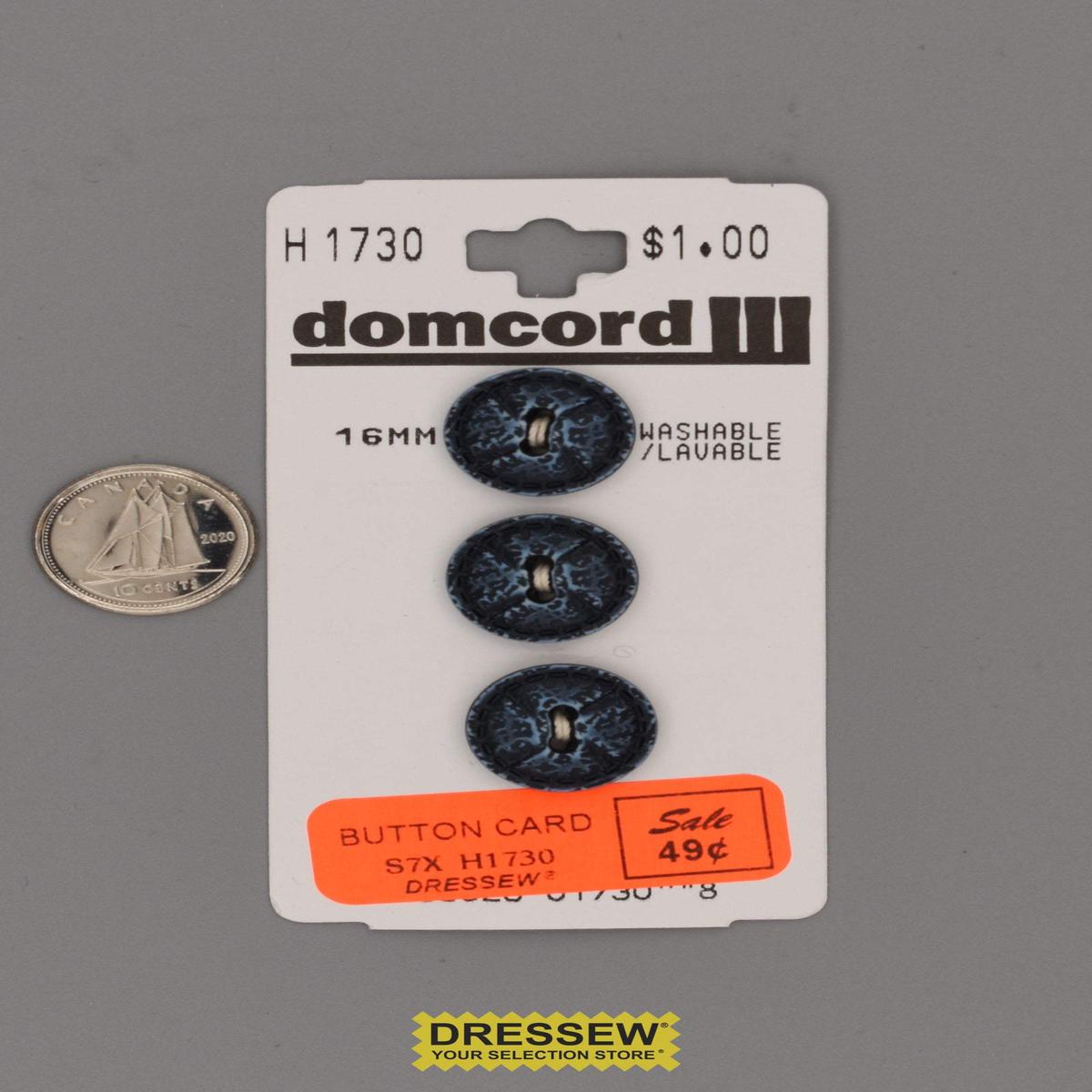 Button Card 16mm Blue Mix