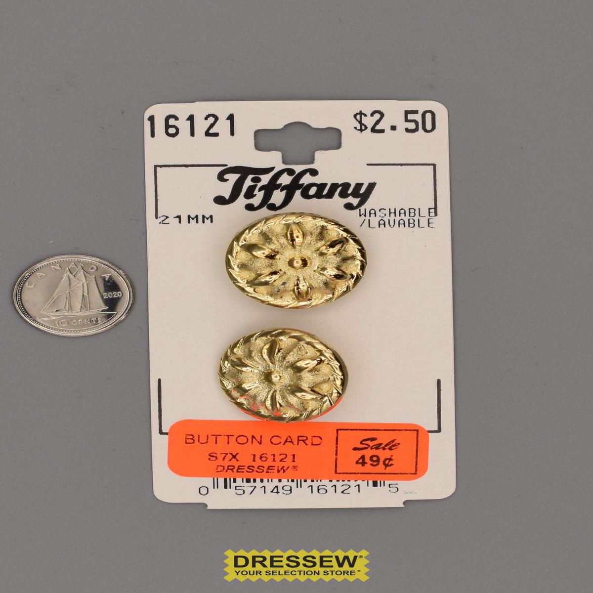 Button Card 21mm Gold