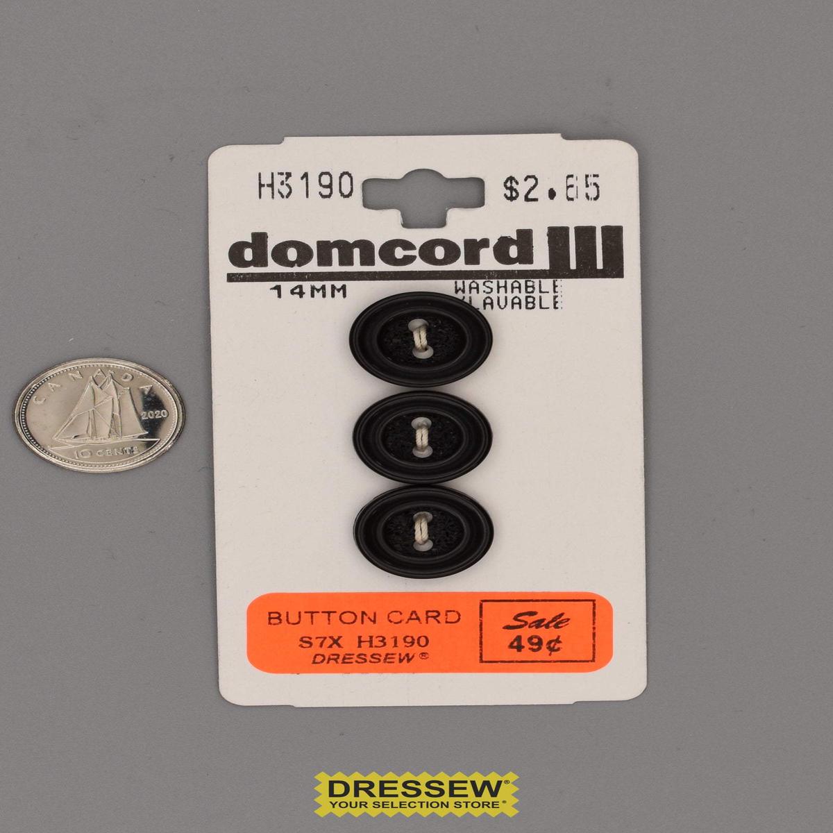 Button Card 14mm Black