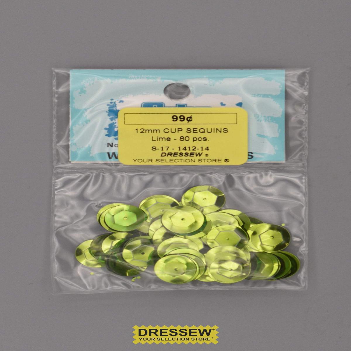12mm Cup Sequins Lime