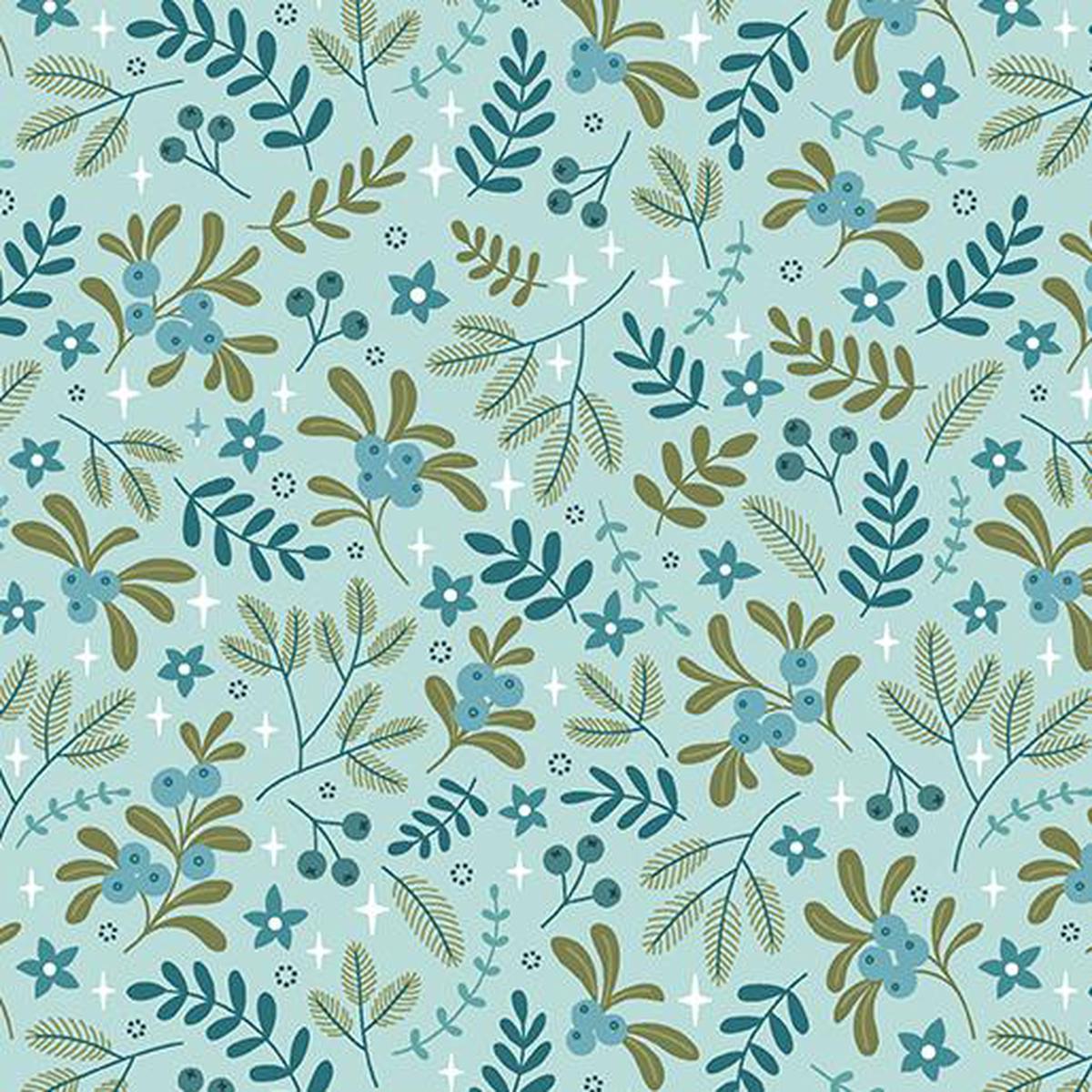 Benartex Holly & Hearth, 17261-24, Turquoise,