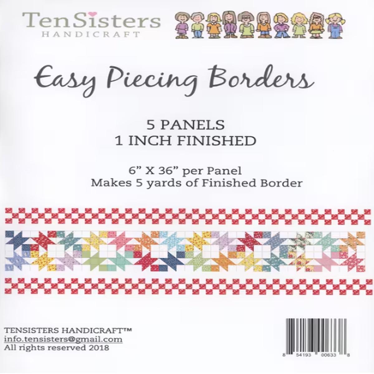 Ten Sisters - EasyPiecing Grid Border Panel - 5 panels - 1 in Finished