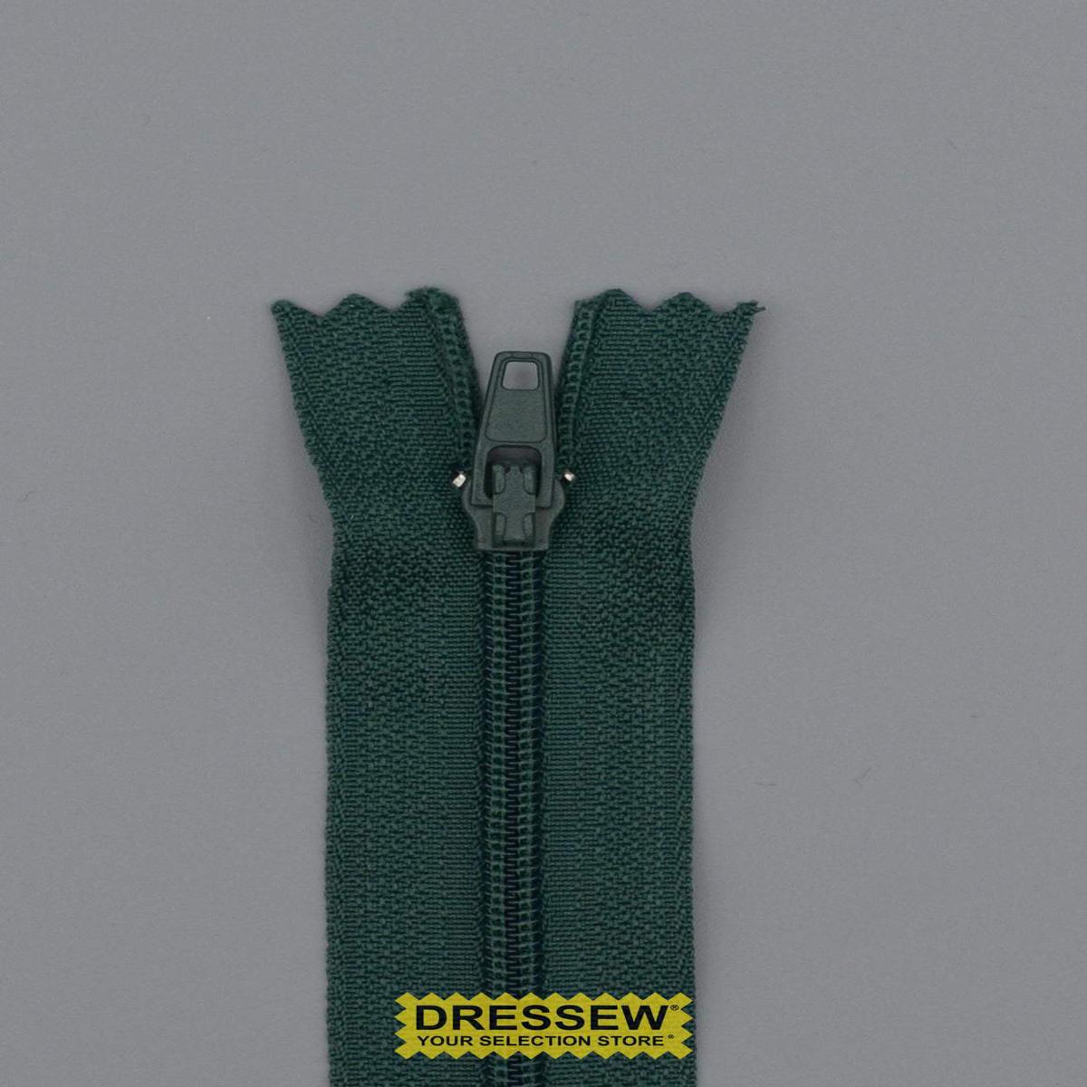 #3 Fine Coil Closed End Zipper 20cm Forest