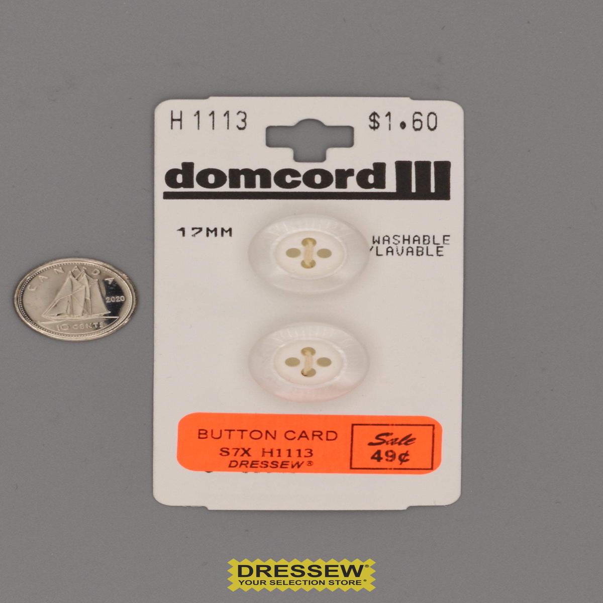 Button Card 17mm White