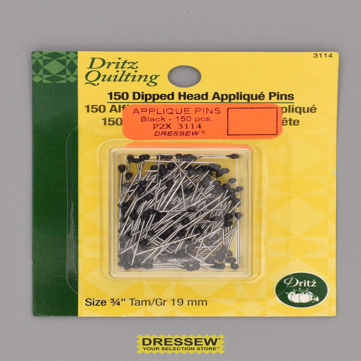 Applique Pins 19mm Black
