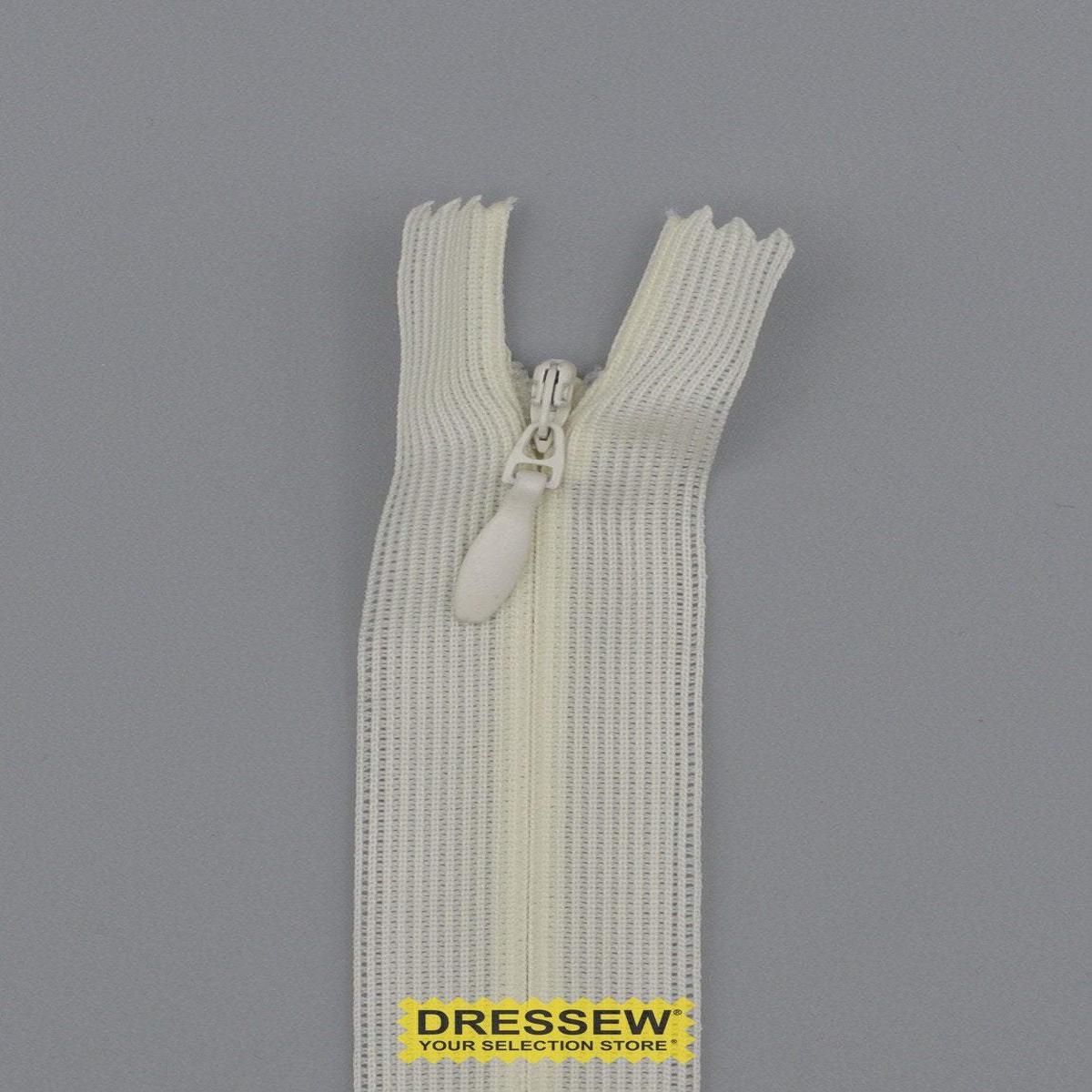 Invisible Closed End Zipper 20cm Ivory