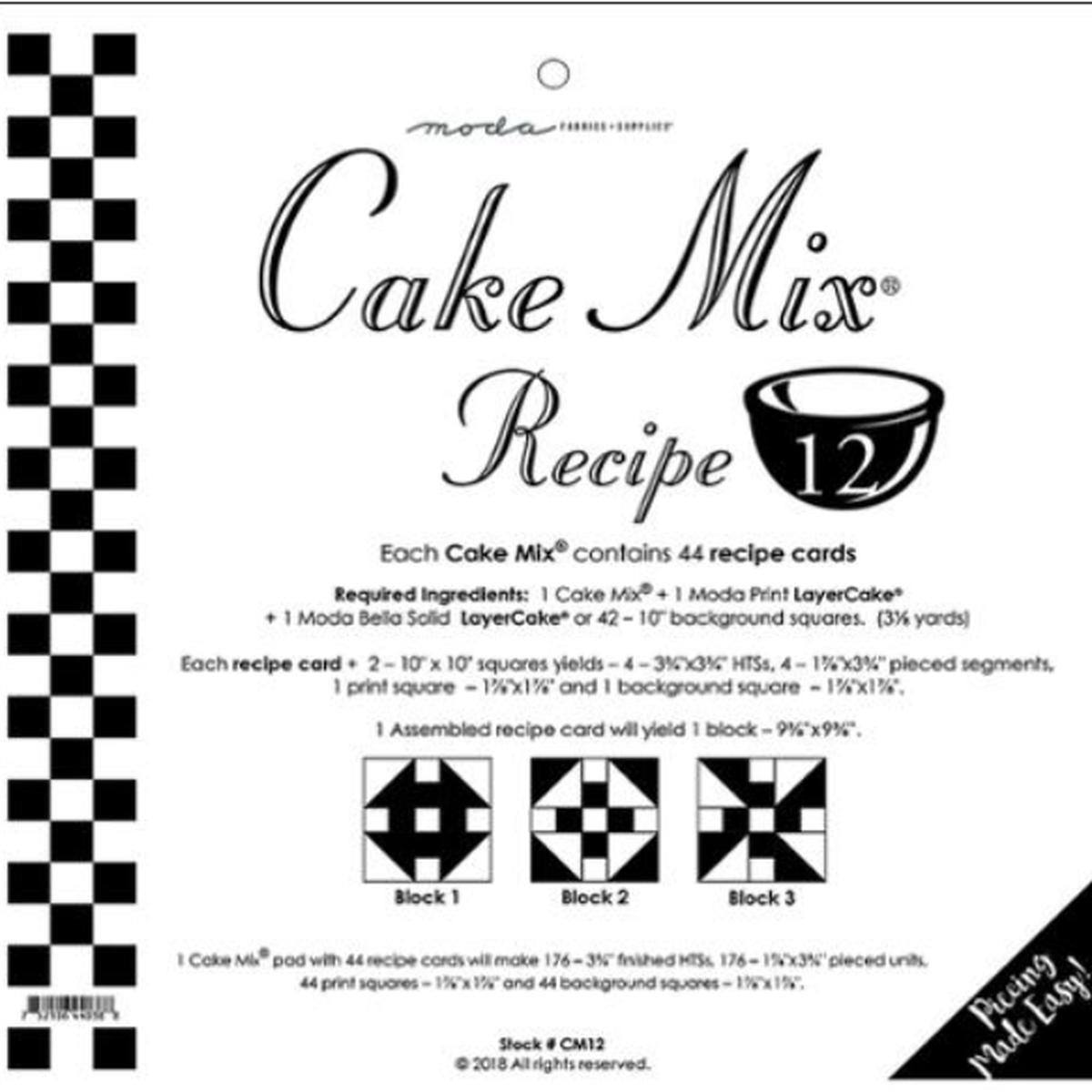 Cake Mix Recipe 12 44ct CM12