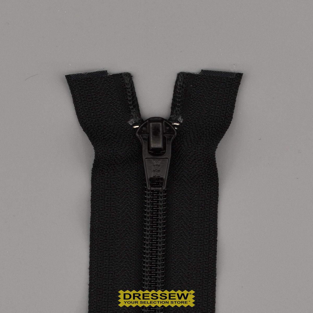 YKK #5 Medium Coil Separating Zipper 18cm Black