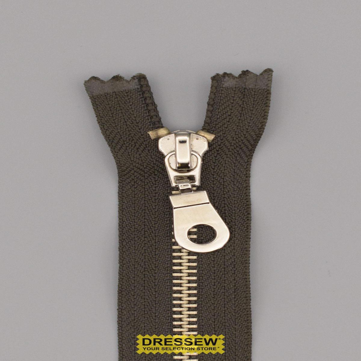 #5 Metal Closed End Zipper 15cm Dark Oilve