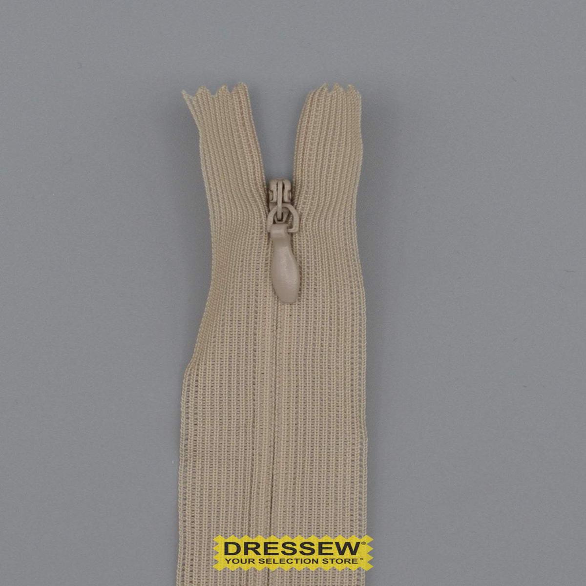 Invisible Closed End Zipper 30cm Natural